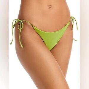 Jade Swim Green Sheen Side Tie Swimsuit Bikini Bottom sz L